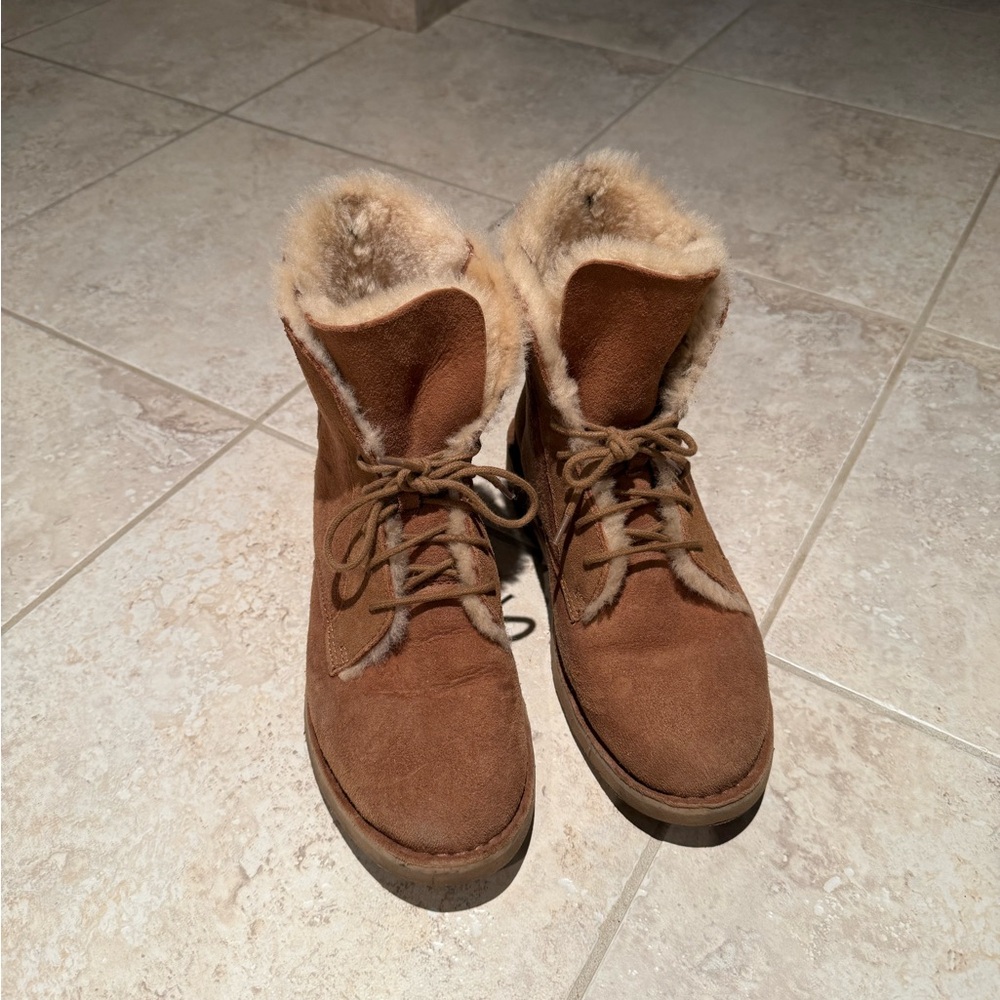 UGG Tan Fur-Lined Winter Boots
